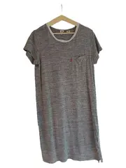 Vorschaubild 1 von Damen Freizeitkleid Grau Gr. 36/S Baumwolle Meliert