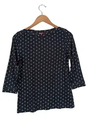 Vorschaubild 1 von Damen T-Shirt Gr. 32/XXS Schwarz Grafisch 3/4-Arm Casual