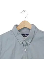 Vorschaubild 2 von Herren Freizeithemd Langarm Blau Gr. M Casual Baumwolle