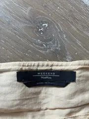 Vorschaubild 5 von Damen A-Linienrock Gr. 40/L Beige Leinen Maxirock Asymmetrisch
