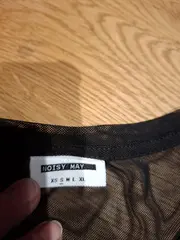 Vorschaubild 3 von Damen Langarmshirt Netz Mesh transparent schwarz Gr. S