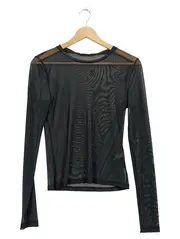 Vorschaubild 1 von Damen Langarmshirt Netz Mesh transparent schwarz Gr. S