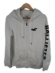 Vorschaubild 1 von Sweatjacke Hoodie Herren Gr. M Weiß Reißverschluss Logo