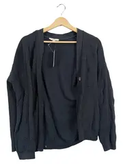 Vorschaubild 1 von Strickjacke Damen Gr. 36 S Grau Rippstrick Baumwolle Langarm