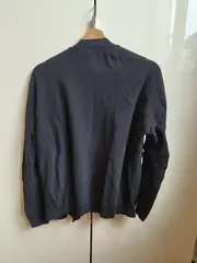 Vorschaubild 3 von Strickjacke Damen Gr. 36 S Grau Rippstrick Baumwolle Langarm