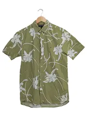 Vorschaubild 1 von Herren Freizeithemd Kurzarm Blumenmuster Grün Gr. S