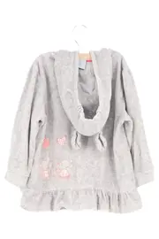 Vorschaubild 2 von Kinder Leichte Jacke Gr. 92 Grau Kapuze Rüschen Tiermotive