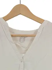 Vorschaubild 2 von Damen Bluse Gr. 40 Beige Casual Langarm Viskose