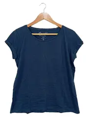 Vorschaubild 1 von Damen T-Shirt Gr. M Blau Basic Organic Cotton Kurzarm