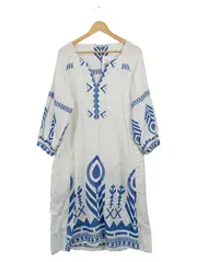 Vorschaubild 1 von Damen Freizeitkleid 40;L Weiß Leinen Bohemian Stickerei