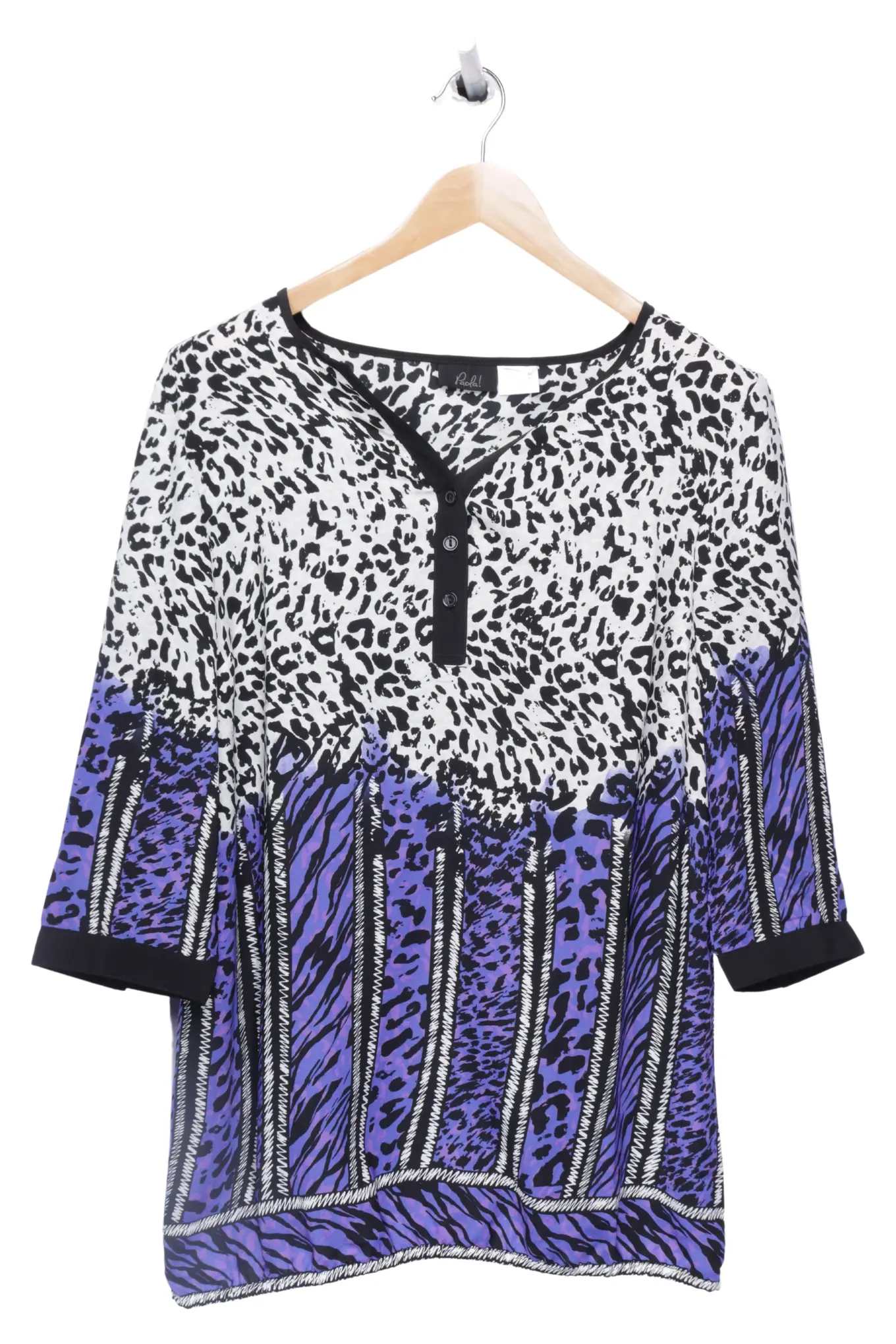 PAOLA! paola! Damen Bluse 40/M Mehrfarbig Tiermuster Streifen Elegant Vintage 3/4-Arm