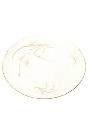 Vorschaubild 1 von Servierteller Porzellan Beige Goldrand Florales Muster Klassisch
