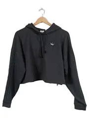 Vorschaubild 1 von Damen Crop Hoodie Trefoil Logo Nietenbesatz Schwarz Gr. 36/S