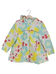 Vorschaubild 1 von Mädchen Regenjacke Gr. 116 Blumenmuster Kapuze Mehrfarbig