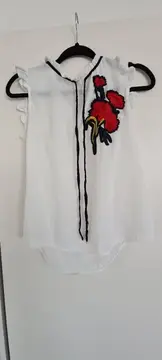 Vorschaubild 1 von Damen Bluse XL Weiß Feminin Blumenmuster