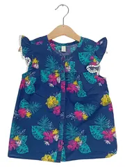 Vorschaubild 1 von Kinder Sommerkleid Mädchen Blumenmuster Casual Gr. 104-110 Mehrfarbig