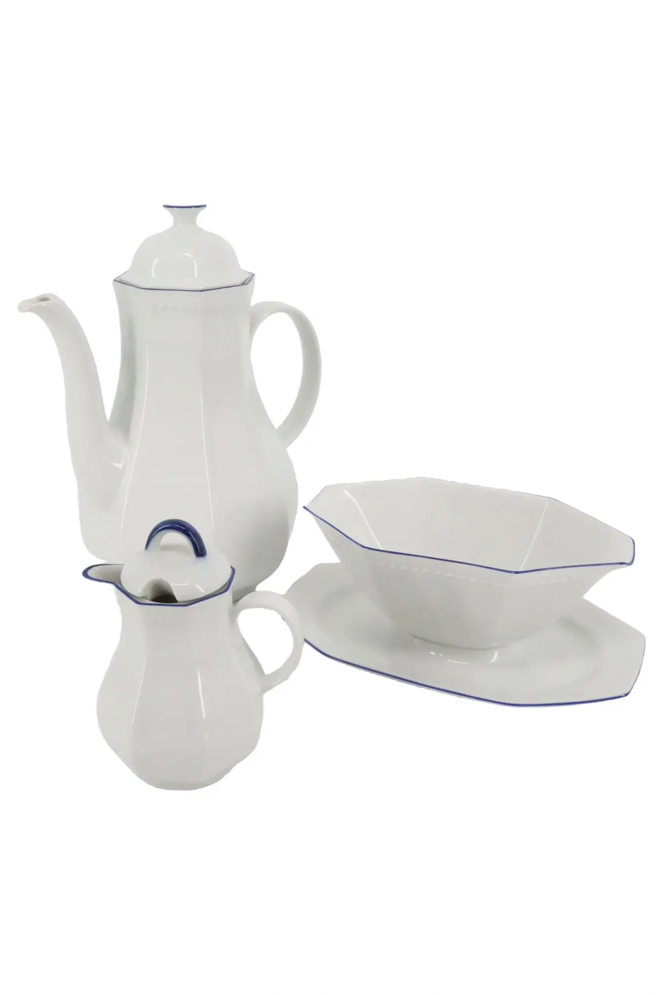 SCHIRNDING Kaffeeservice 3-teilig Weiß Klassisch Porzellan Set