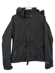 Vorschaubild 1 von Damen Outdoorjacke Gr. 40/L Schwarz Polyester Kapuze