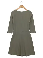 Vorschaubild 2 von Businesskleid Damen Gr. 34/XS Grau Strukturmuster 3/4-Arm