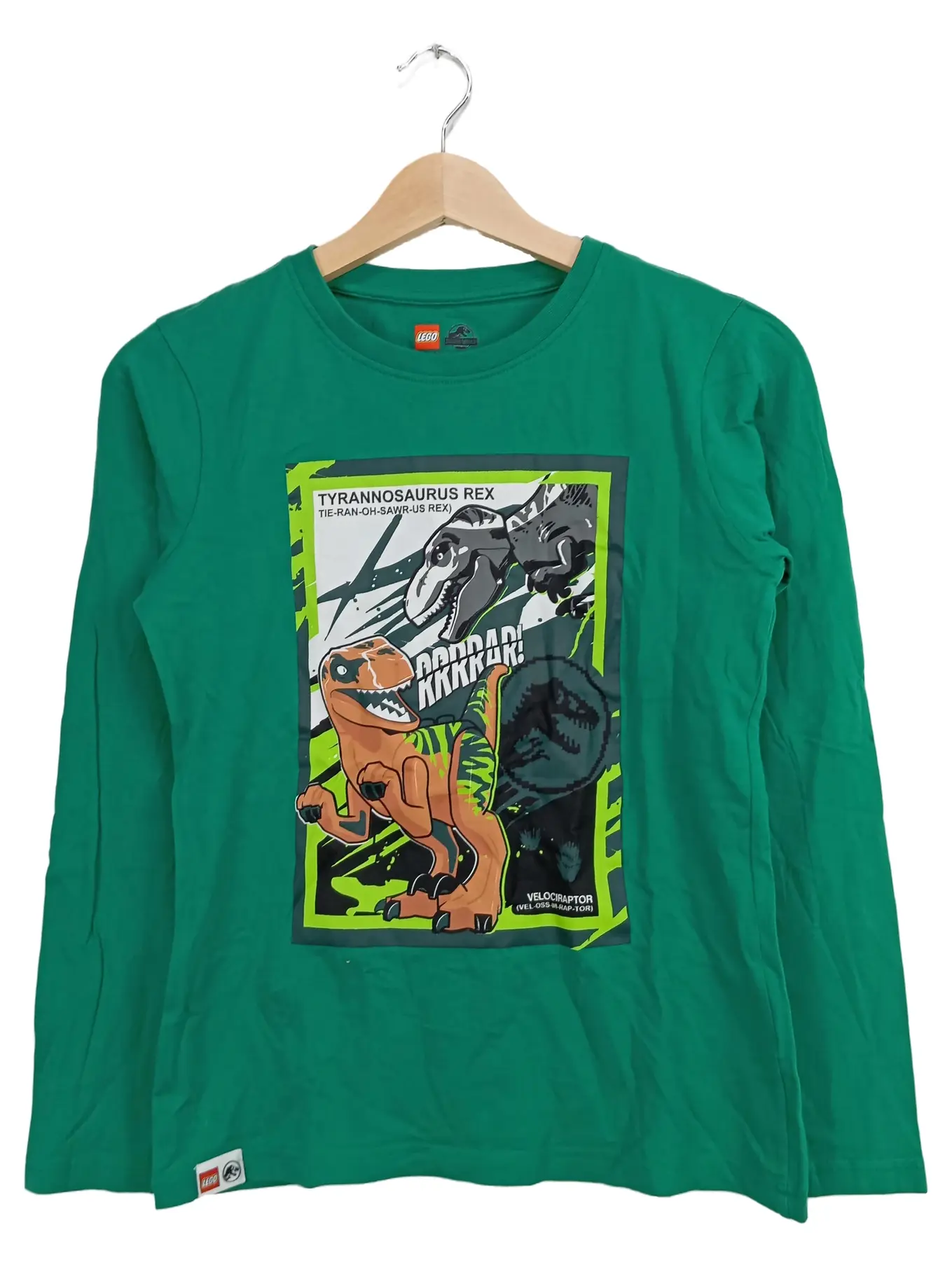 LEGO Jurassic World Langarmshirt Kinder Gr. 152 Grün Dinosaurier Casual
