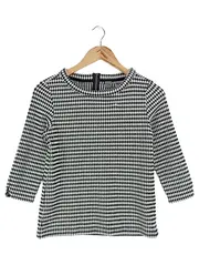 Vorschaubild 1 von Damen Langarmshirt 34/XS Schwarz Weiß Geometrisch Klassisch Casual