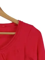 Vorschaubild 3 von Damen Langarmshirt Rot Gr. M Baumwolle Rundhals Casual