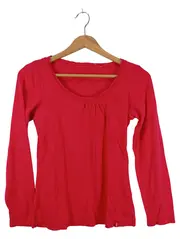 Vorschaubild 1 von Damen Langarmshirt Rot Gr. M Baumwolle Rundhals Casual