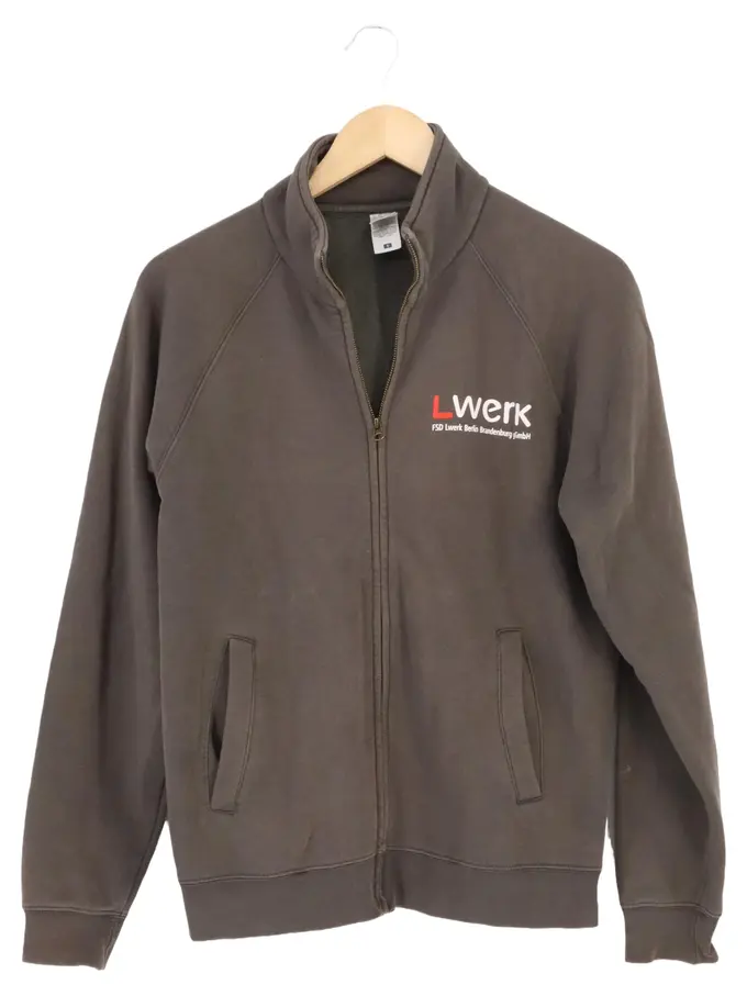 FRUIT OF THE LOOM Damen Sweatjacke Grau 36/S Logo-Print Casual  Reißverschluss