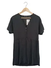 Vorschaubild 1 von Damen Blusenkleid Gr. 36/S Schwarz gepunktet Elegant Klassisch