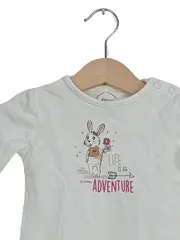 Vorschaubild 3 von Langarmshirt Mädchen Gr. 68 Weiß Hase Life is an Adventure