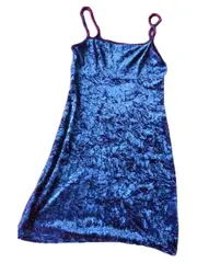 Vorschaubild 2 von Damen Cocktailkleid Samt Blau Gr. 38/M Trägerkleid Vintage Elegant