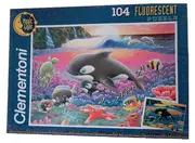 Vorschaubild 1 von 104 Teile Fluorescent Puzzle Unterwasserwelt Orcas Delfine Kinder