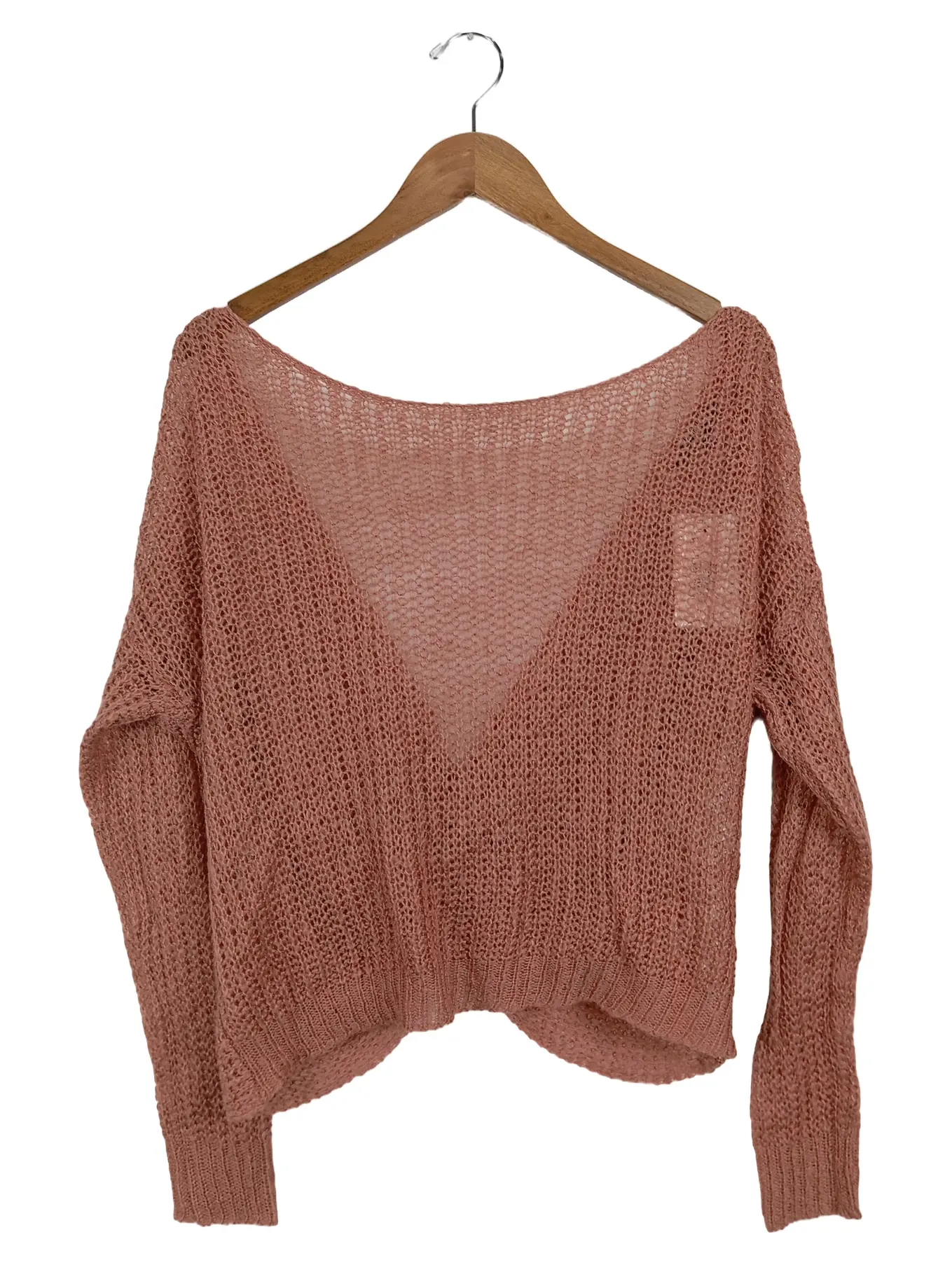 MISSGUIDED Strickjacke Damen Rosa M Oversized Strickmuster Freizeit