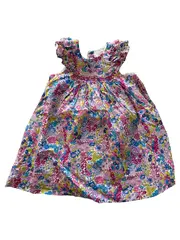 Vorschaubild 1 von Mädchen Sommerkleid Gr. 88 Blumenmuster Mehrfarbig Rüschen