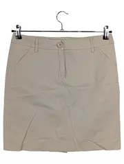 Vorschaubild 1 von BENETTON A-Linienrock Damen Beige Gr. 38/M Baumwolle Casual Midirock