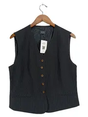 Vorschaubild 1 von Taifun Damen Anzugweste Gr. 40/L Schwarz Nadelstreifen Business