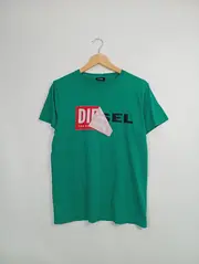 Vorschaubild 2 von Herren T-Shirt Casual Grün Gr. 46/S Baumwolle Logo-Print