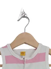 Vorschaubild 3 von Baby Einteiler Strampler Gr. 62 rosa weiß gestreift Teddybär