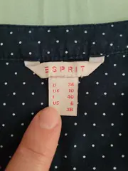 Vorschaubild 3 von Damen Bluse 36 Blau Punkte Casual Langarm Viskose