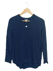 Vorschaubild 1 von Damen Bluse 36 Blau Punkte Casual Langarm Viskose