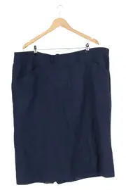 Vorschaubild 2 von Damen Bleistiftrock Blau Gr. 42/XL Elegant Business Baumwolle Midi