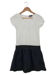 Vorschaubild 1 von Tortue Mädchen Kleid Gr. 128 Weiß Schwarz Lochstickerei