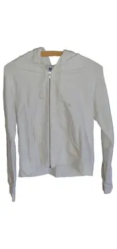 Vorschaubild 1 von Damen Sweatjacke Kapuze Reißverschluss Weiß Gr. 38/M