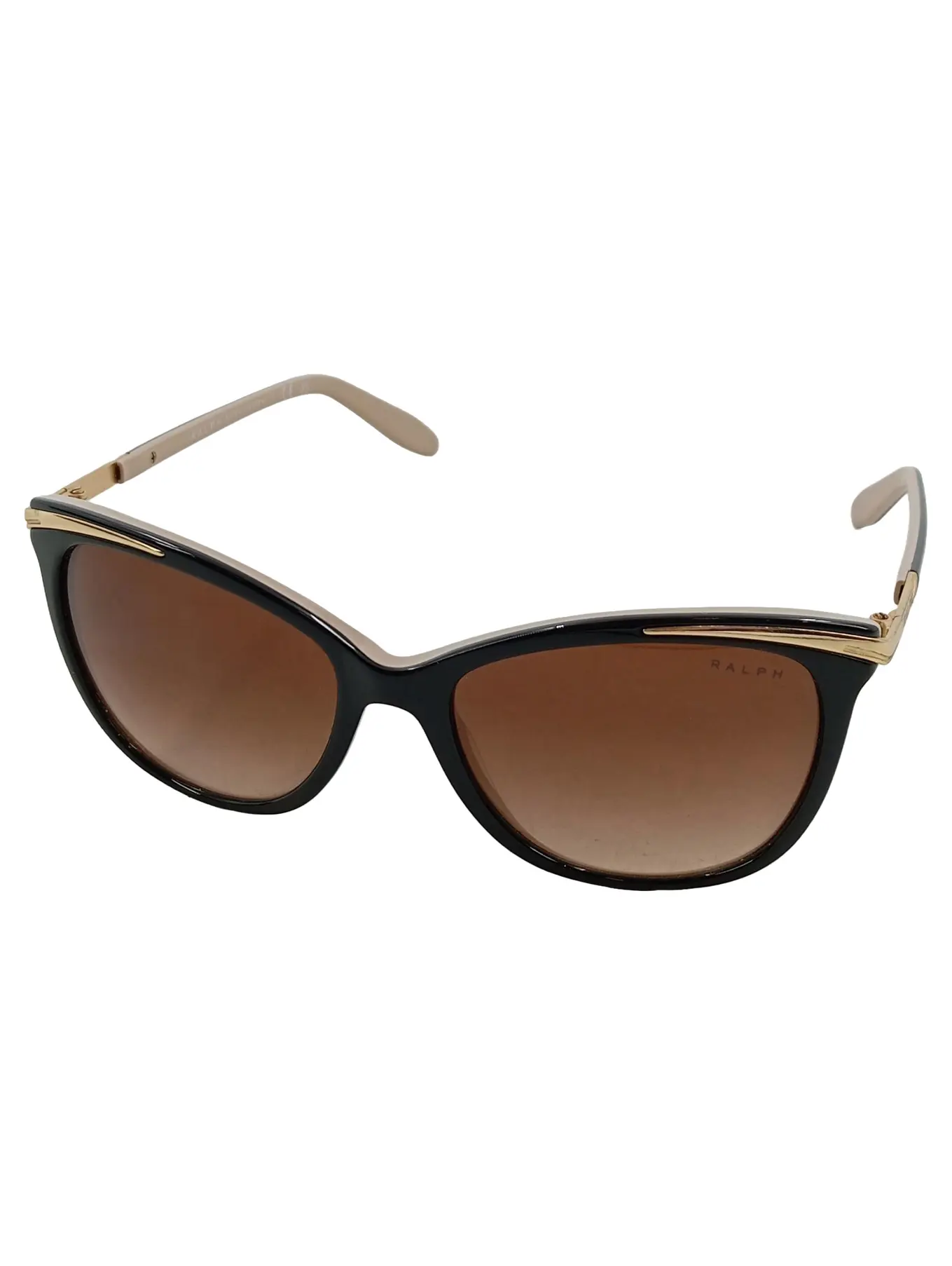 RALPH BY RALPH LAUREN RALPH Lauren Cat-Eye Sonnenbrille Damen Vintage Elegant Acetat Metall Gold