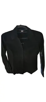 Vorschaubild 1 von Damen Hemdbluse Gr. 38 Schwarz Langarm Casual