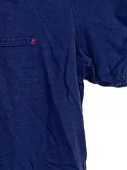 Vorschaubild 2 von Damen T-Shirt Basic Uni Blau Stickerei Baumwolle Gr. 36/S