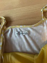 Vorschaubild 2 von Damen Sommerkleid Gelb Blumenmuster Raffung Gr. S