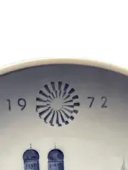 Vorschaubild 3 von Olympiade München 1972 Sammelteller Porzellan Blau 20cm