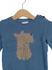 Vorschaubild 2 von Kinder Strickpullover Gr. 62 Blau Casual mit Tiermotiv