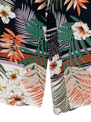 Vorschaubild 2 von Damen Stoffhose Gr. 40 Schwarz Blumenmuster Farbenfroh